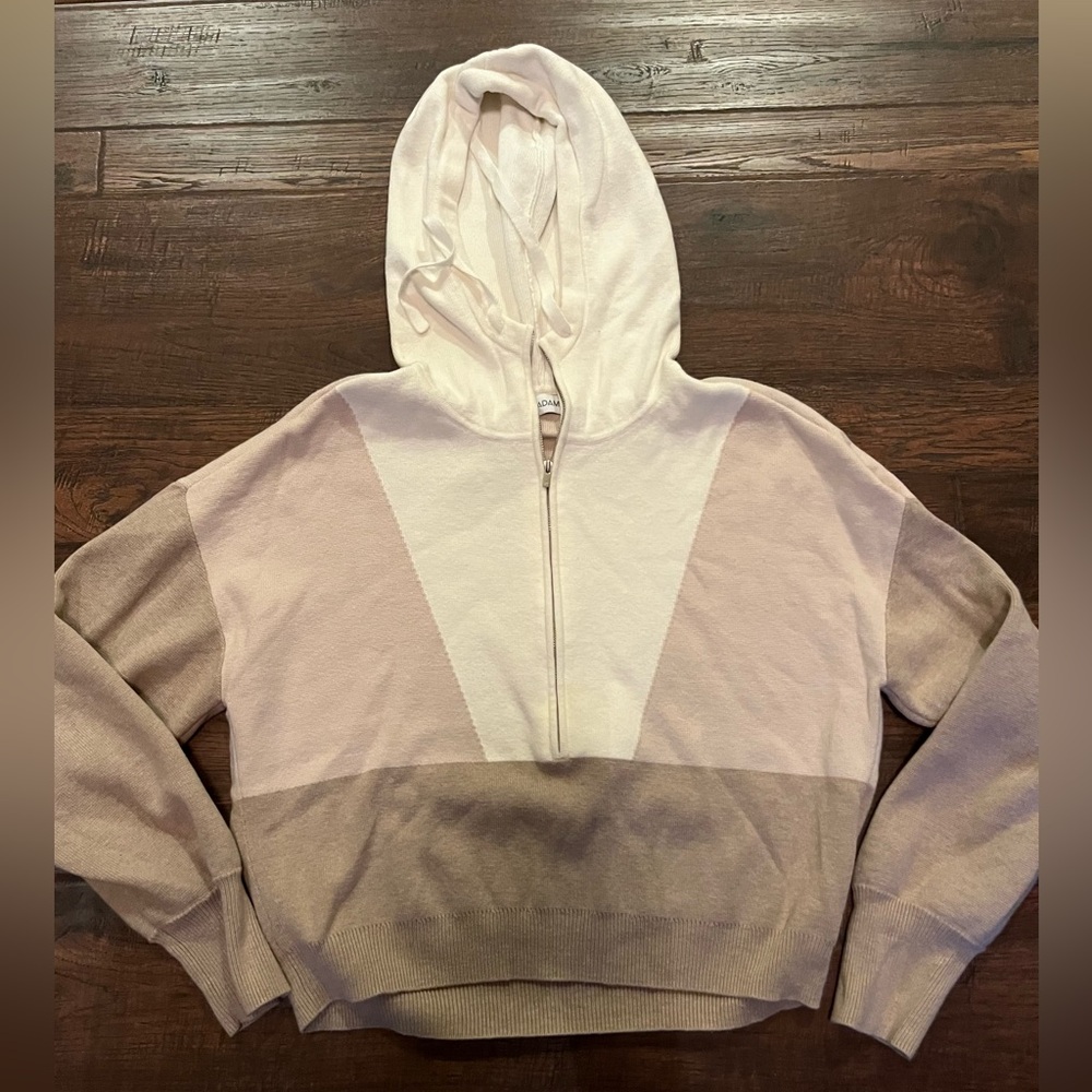 NAADAM 1/2 Zip Crop Knit Hoodie